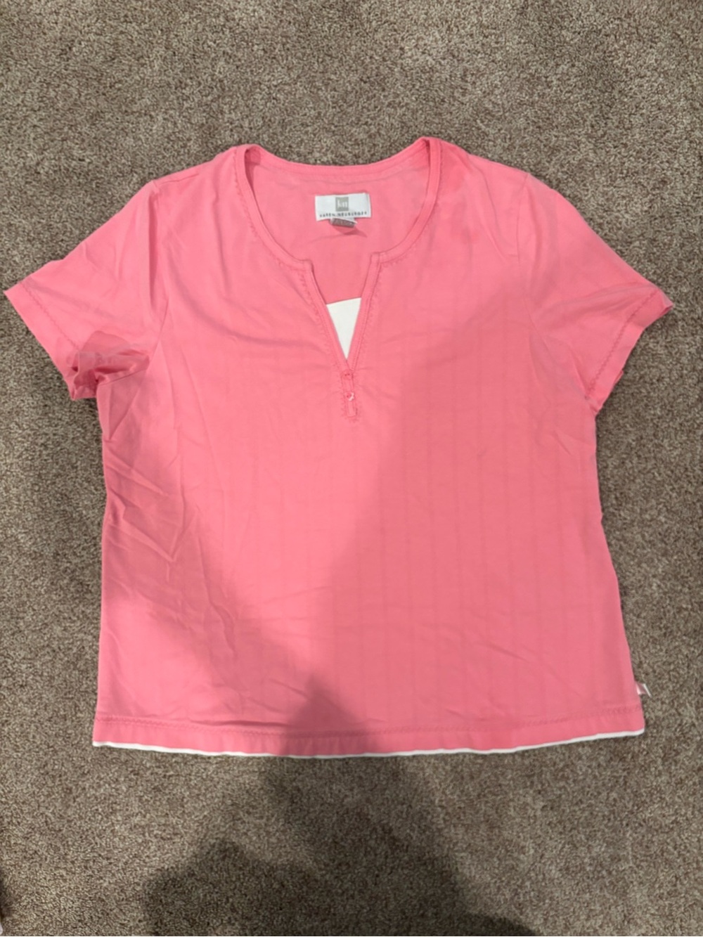 Karen Neuburger Pink and Pale Yellow Pajama Top and Two Bottoms Set - Picture 3 of 7